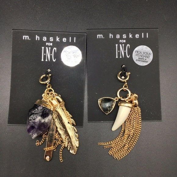 INC International Concepts Jewelry - INC M. Haskell Pendent Charm Gypsy Bone Feather